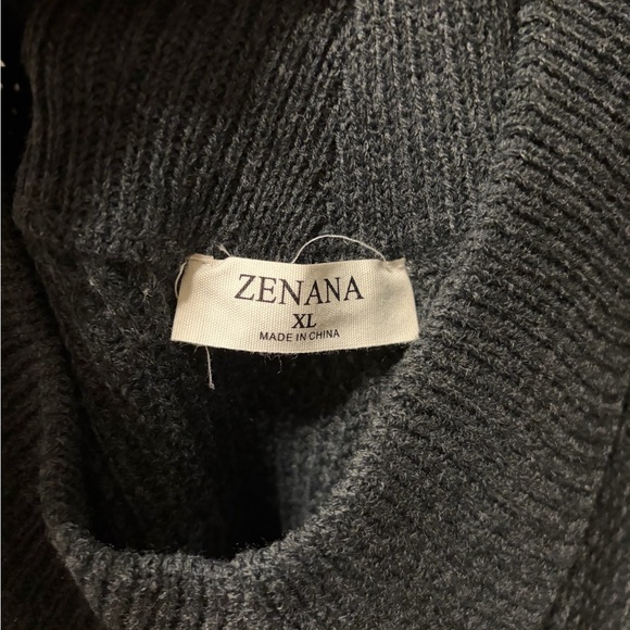 Zenana Outfitters Charcoal Off-Shoulder Sweater - Picture 3 of 10